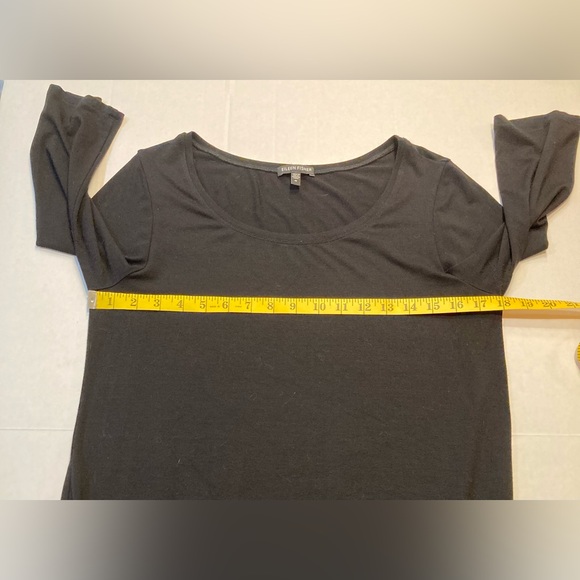 Eileen Fisher 🟣 Size Medium 3/4 Sleeve Scoop Neck Stretch Black Dress - Picture 5 of 8